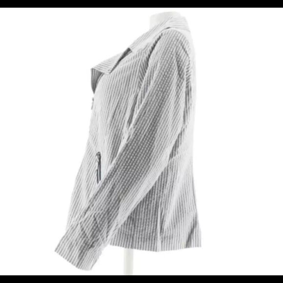 Isaac Mizrahi fashionable motorcycle jacket 22 W - Picture 3 of 11